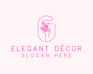 Pink Camera Photographer logo design