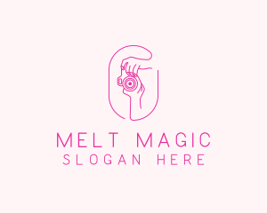 Pink Camera Photographer logo design