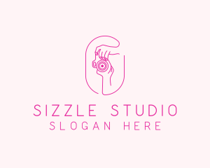 Pink Camera Photographer logo design