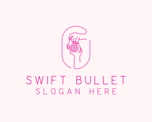 Pink Camera Photographer logo design