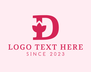 Pink Letter D Flower  logo