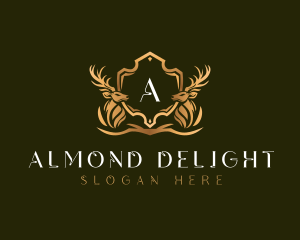 Elegant Deer Shield logo design