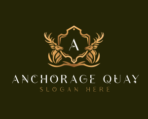 Elegant Deer Shield logo design