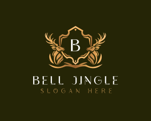 Elegant Deer Shield logo design