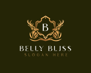 Elegant Deer Shield logo design