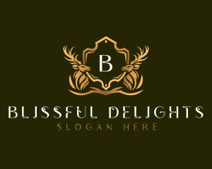 Elegant Deer Shield logo design