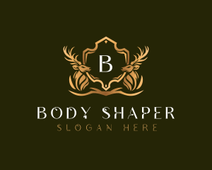 Elegant Deer Shield logo design