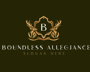 Elegant Deer Shield logo design