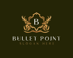 Elegant Deer Shield logo design