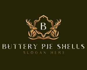 Elegant Deer Shield logo design