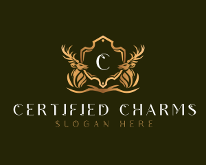 Elegant Deer Shield logo design