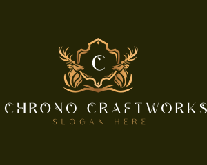 Elegant Deer Shield logo design