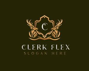 Elegant Deer Shield logo design