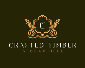 Elegant Deer Shield logo design