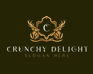 Elegant Deer Shield logo design