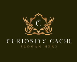 Elegant Deer Shield logo design