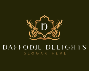 Elegant Deer Shield logo design