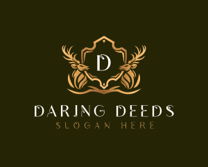 Elegant Deer Shield logo design