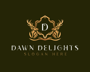 Elegant Deer Shield logo design