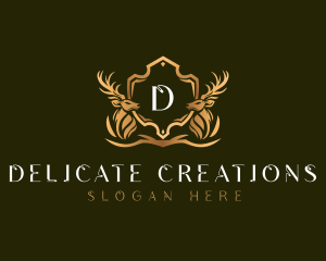 Elegant Deer Shield logo design