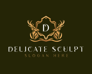 Elegant Deer Shield logo design