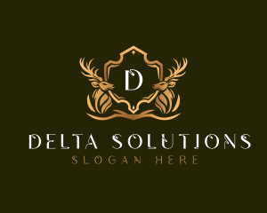 Elegant Deer Shield logo design