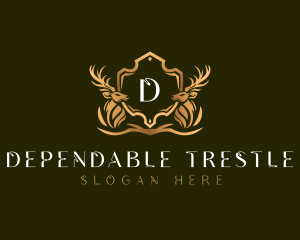 Elegant Deer Shield logo design