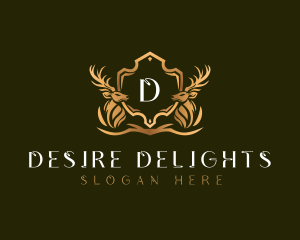 Elegant Deer Shield logo design