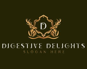 Elegant Deer Shield logo design