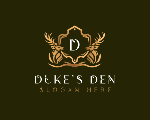 Elegant Deer Shield logo design