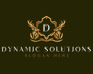 Elegant Deer Shield logo design