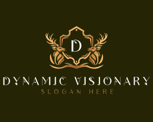 Elegant Deer Shield logo design