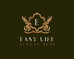 Elegant Deer Shield logo design