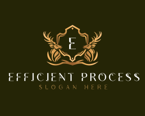 Elegant Deer Shield logo design