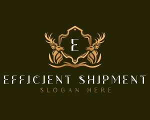 Elegant Deer Shield logo design