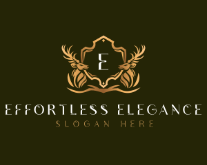 Elegant Deer Shield logo design