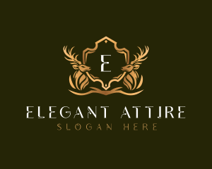 Elegant Deer Shield logo design