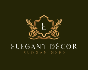 Elegant Deer Shield logo design