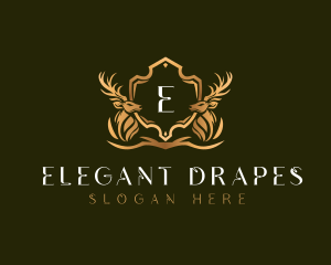 Elegant Deer Shield logo design