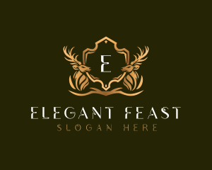 Elegant Deer Shield logo design