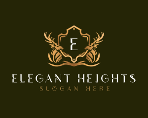 Elegant Deer Shield logo design