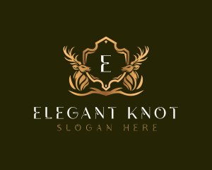 Elegant Deer Shield logo design