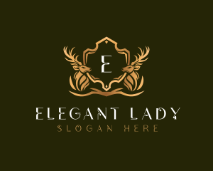 Elegant Deer Shield logo design