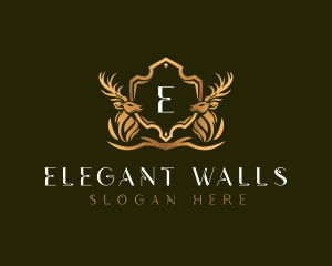 Elegant Deer Shield logo design