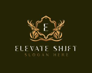 Elegant Deer Shield logo design