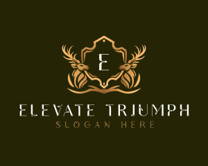 Elegant Deer Shield logo design