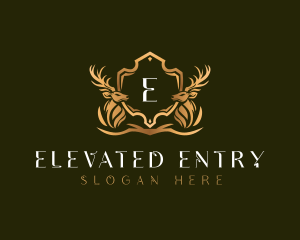 Elegant Deer Shield logo design