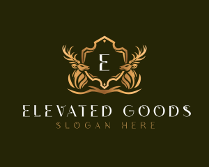 Elegant Deer Shield logo design