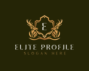 Elegant Deer Shield logo design