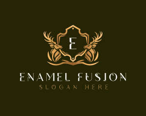 Elegant Deer Shield logo design